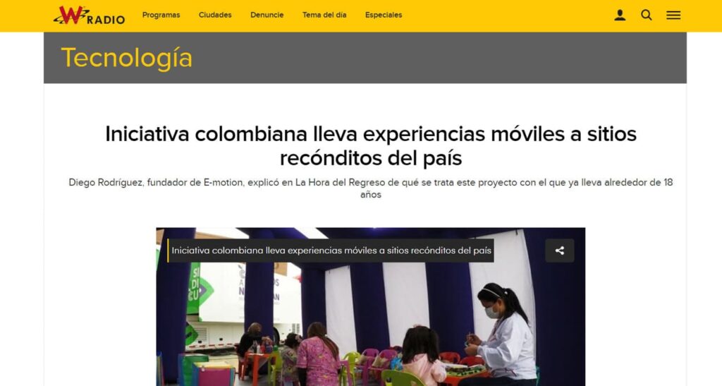 iniciativa colombiana lleva experiencias moviles a sitios reconditos del pais
